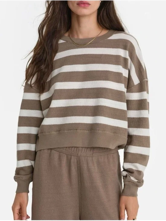 MATE the Label Textured Knit Striped Pullover Organic NWT Sz. Small - Picture 1 of 4